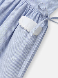 Nauti Nati Girl Cotton Peter Pan Collar Dress with Front Pockets and Cat Patches