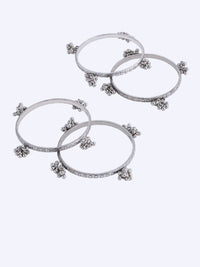 Anouk Set Of 4 Silver-Plated Artificial Beaded Bangles