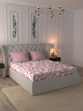 MYTRIDENT Magnolia Pink Comfort Living Flat 120TC Queen Cotton Bedsheet & 2 Pillow Covers