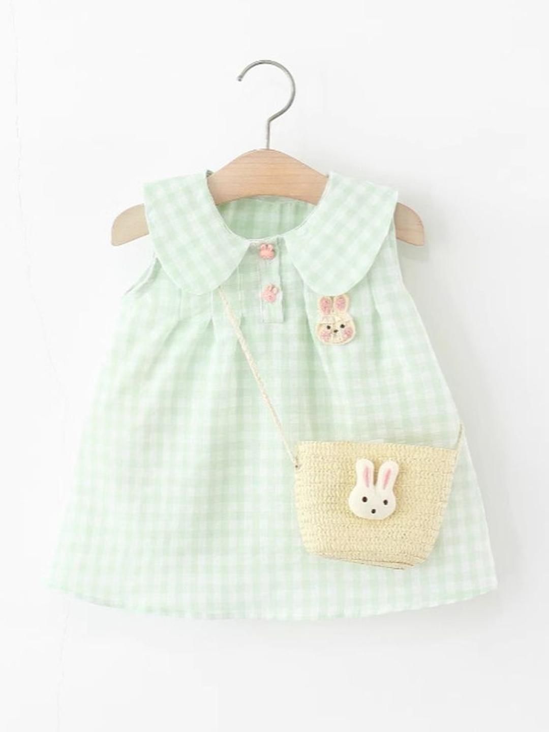 YK Checked Peter Pan Collar A-Line Dress