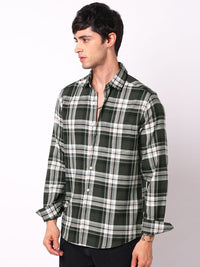 VASTRADO Men Classic Slim Fit Tartan Checked Spread Collar Cotton Casual Shirt