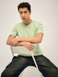 THE BEAR HOUSE Men Solid Round Neck Cotton T-shirt