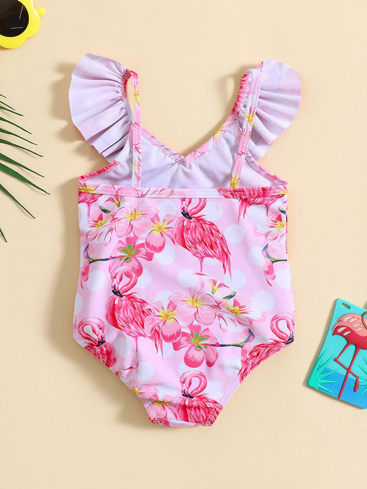 YK Girls Printed Swim Bodysuit