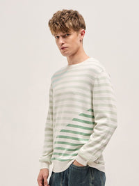 THE BEAR HOUSE Men Striped Round Neck Cotton Slim Fit T-shirt