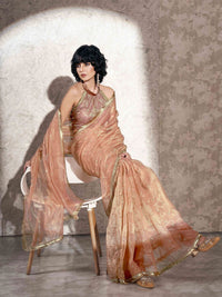 Tikhi Imli Ethnic Motifs Sequinned Net Saree