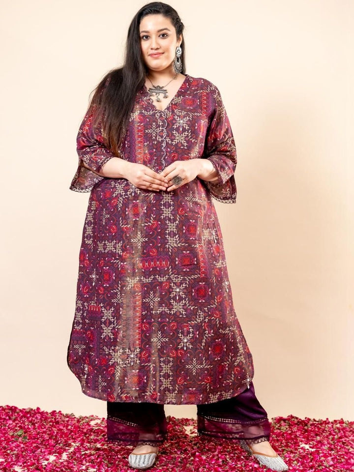 Mamicha Printed V-Neck Kurta Set