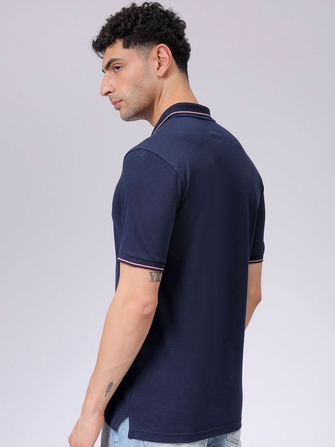 The Indian Garage Co Men Polo Collar Applique T-shirt
