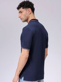 The Indian Garage Co Men Polo Collar Applique T-shirt