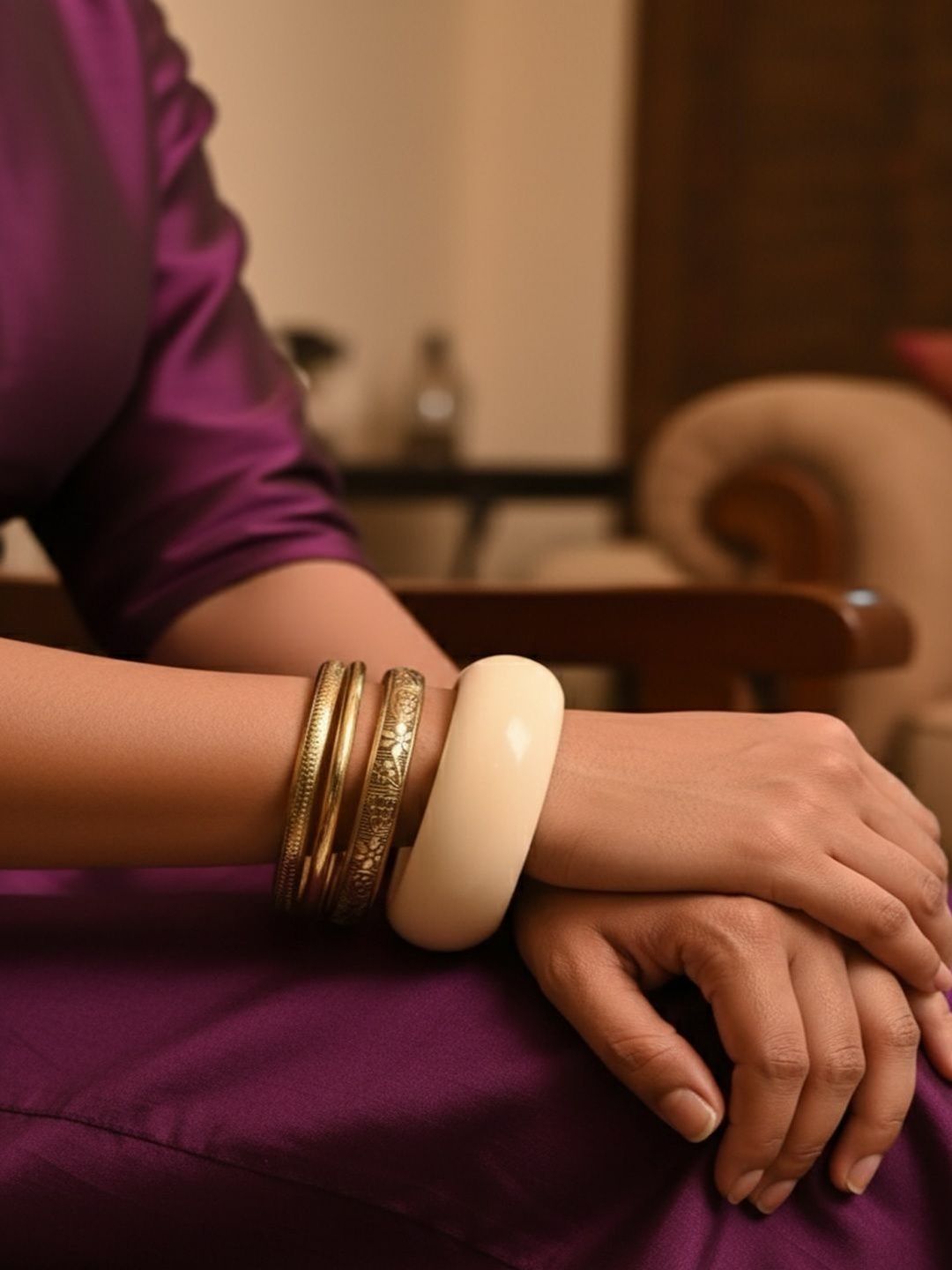 PANASH Set of 3 Gold Plated Bangles