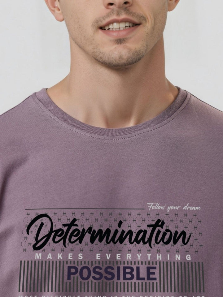 ADRO Typography Printed Round Neck Cotton T-shirt