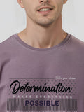 ADRO Typography Printed Round Neck Cotton T-shirt