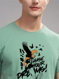 ADRO Men Printed Applique T-shirt