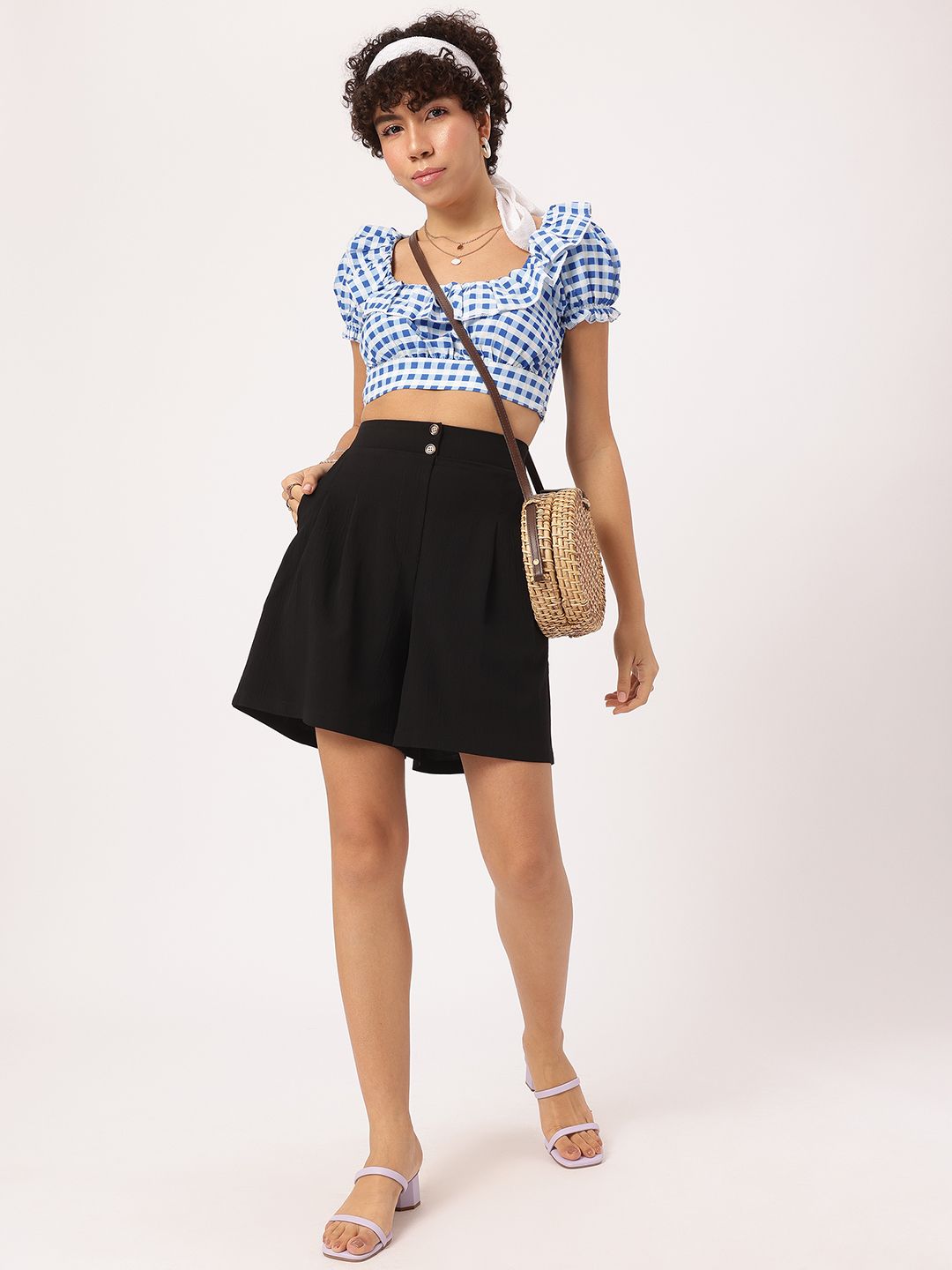 DressBerry Women K-Style Textured Hot Shorts