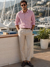 Eszett Checked Spread Collar Pure Cotton Casual Shirt