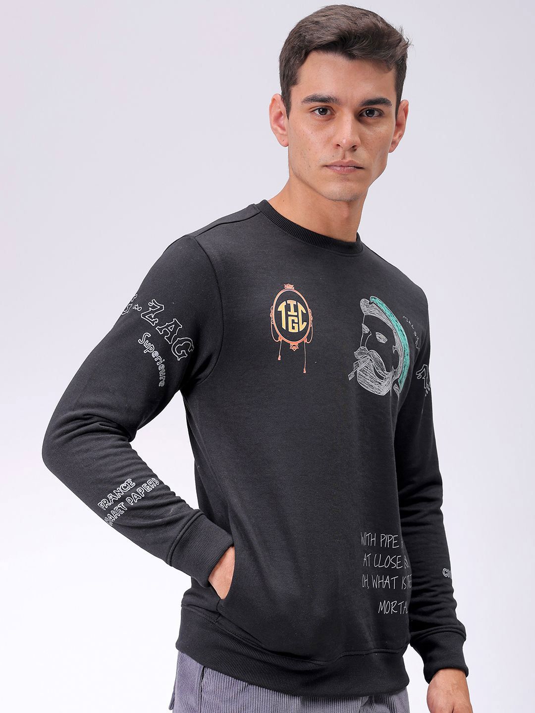The Indian Garage Co Men Graphic Printed Sweatshirt