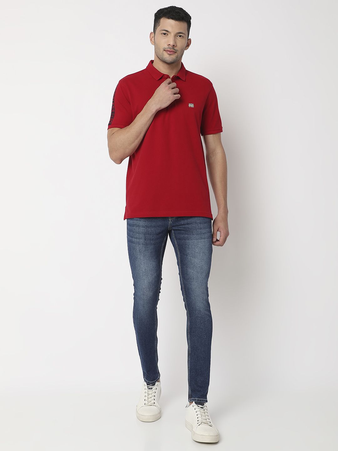 SPYKAR Polo Collar Slim Fit Pure Cotton T-shirt