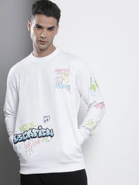The Indian Garage Co Men White Printed Sweatshirt