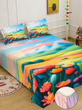 Watak Kartun Myntra Elegant Homes Biru & Merah Jambu 300 TC Cadar Katil King dengan 2 Sarung Bantal
