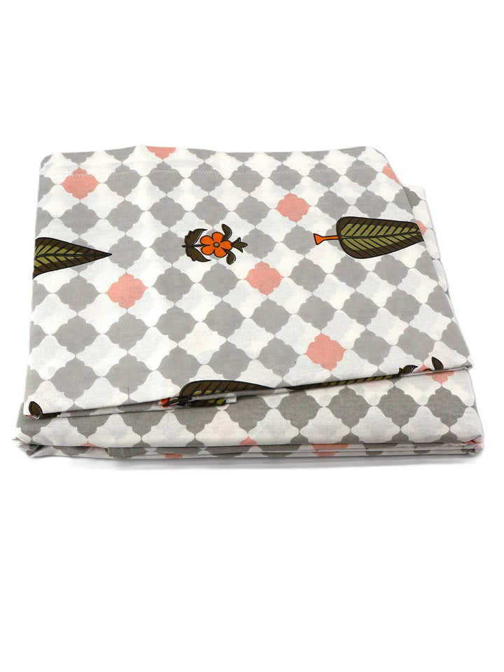 BOMBAY DYEING Cardinal Green Floral Printed Cotton 120 TC Queen Bedsheet Set 2.54 x 2.24m