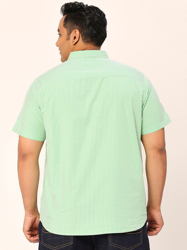 Thomas Scott Plus Size Standard Micro Checked Cotton Casual Shirt