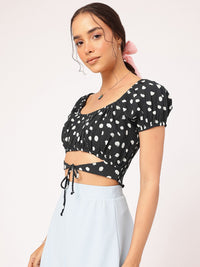 DressBerry Tie-Up Chic Seersucker Crop Top