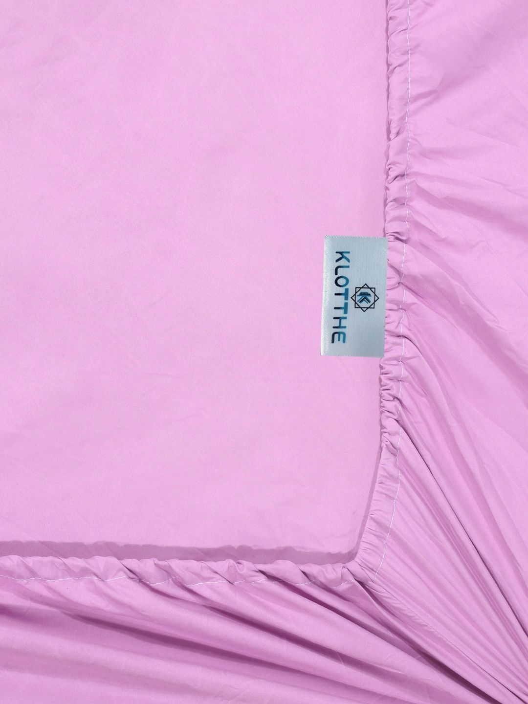 KLOTTHE Purple Polycotton 300 TC Fitted King Cadar dengan 2 Sarung Bantal-98 x 89 inci