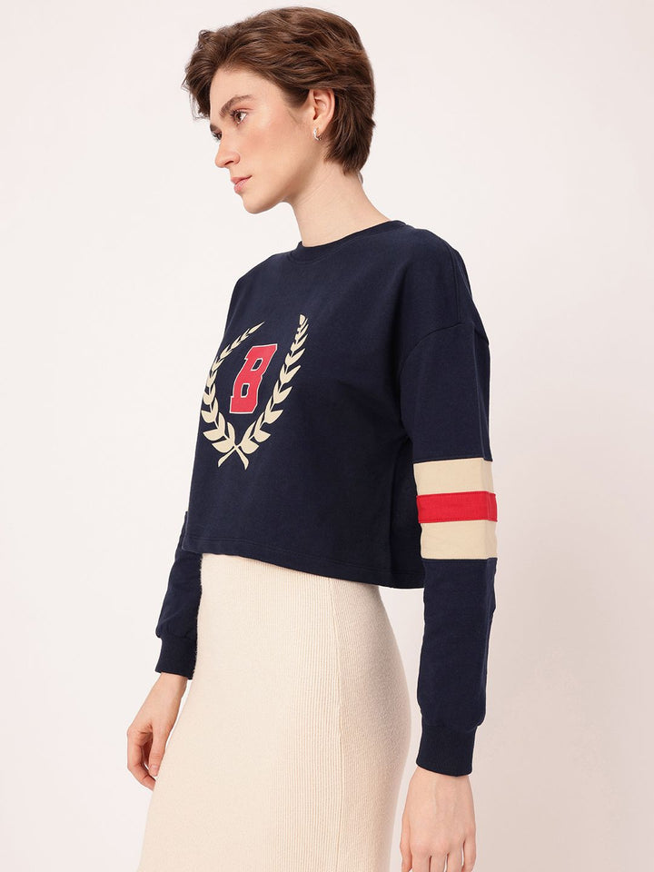 DressBerry Printed Cotton Terry Relaxed Fit Sweatshirt