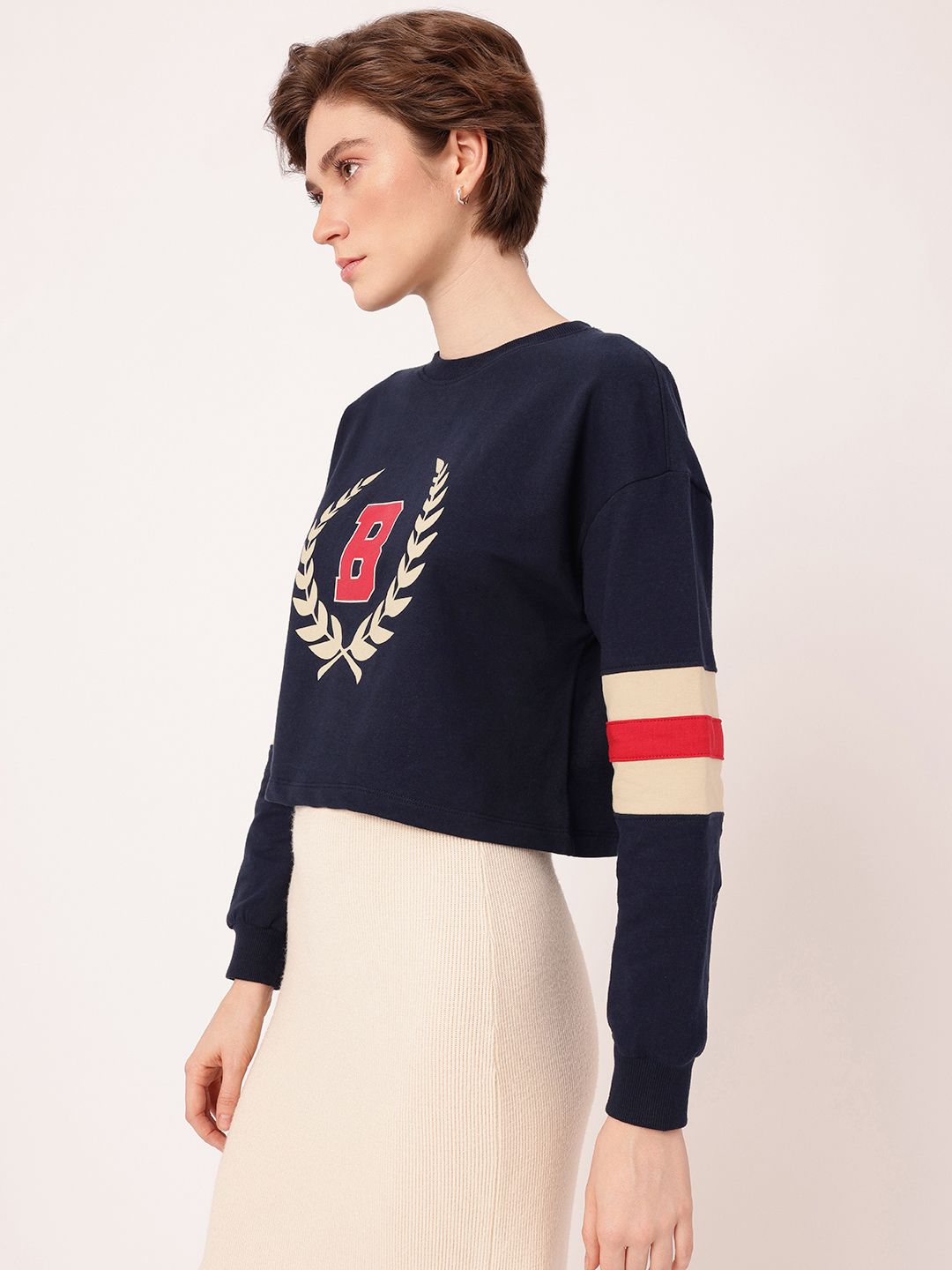 DressBerry Printed Cotton Terry Relaxed Fit Sweatshirt