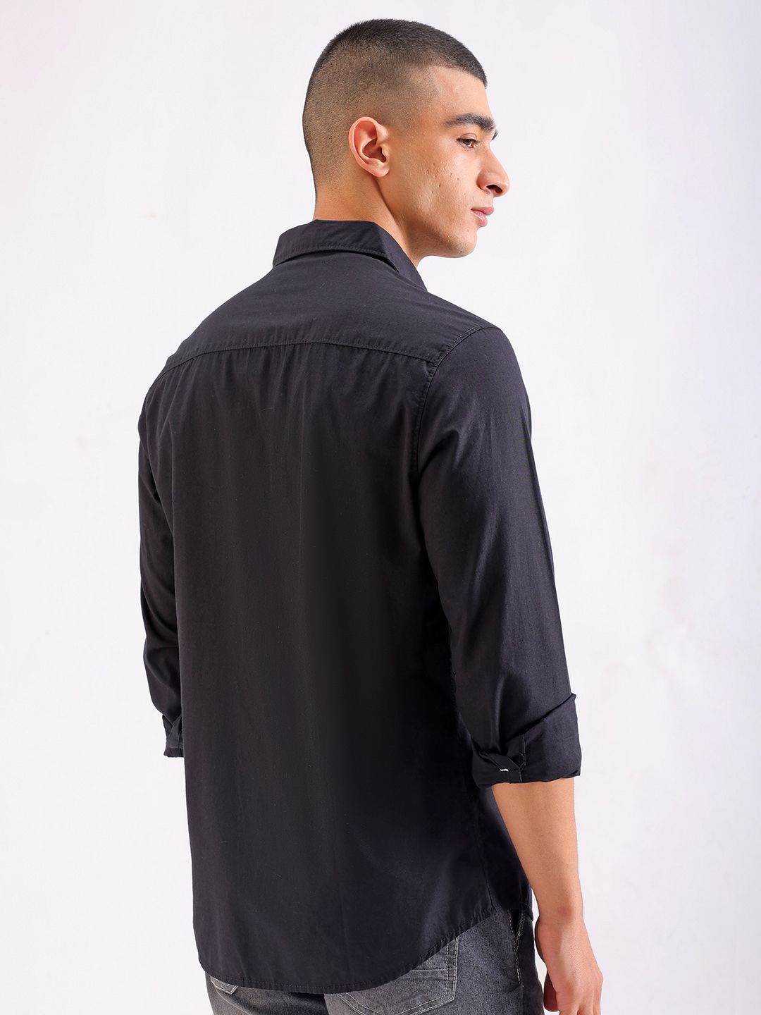 The Indian Garage Co Slim Fit Graphic Printed Spread Collar Pure Cotton Shirt