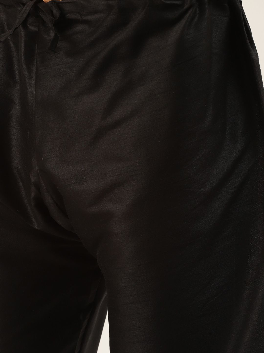 SOJANYA Men Black Kurta with Churidar & Nehru Jacket
