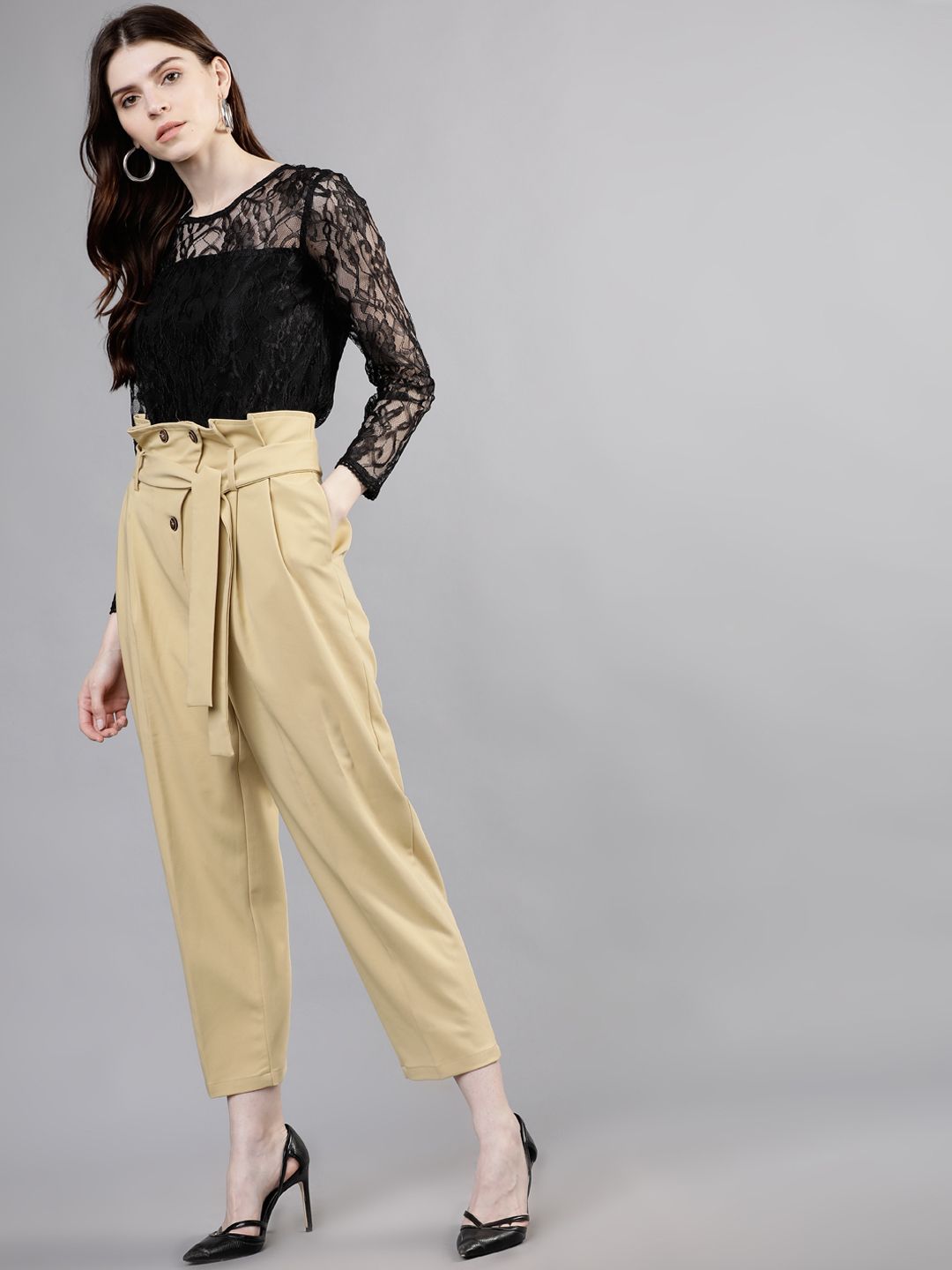Tokyo Talkies Wanita Reka Bentuk Diri Hitam Top