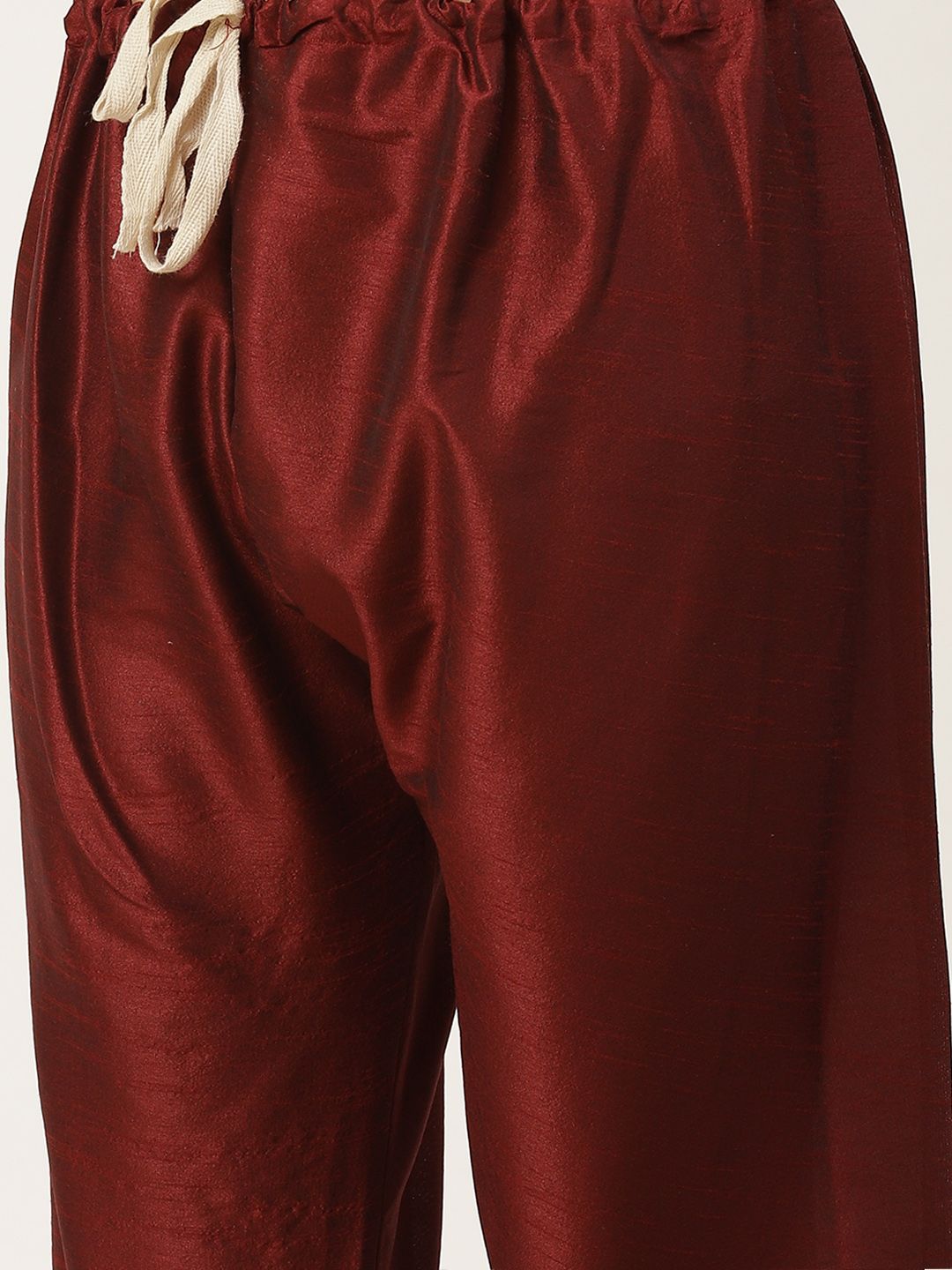 SOJANYA Men Maroon & Pink Solid Kurta with Churidar & Ethnic Jacket