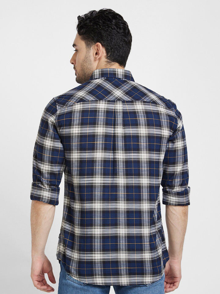 SPYKAR Tartan Checked Cotton Classic Opaque Casual Shirt