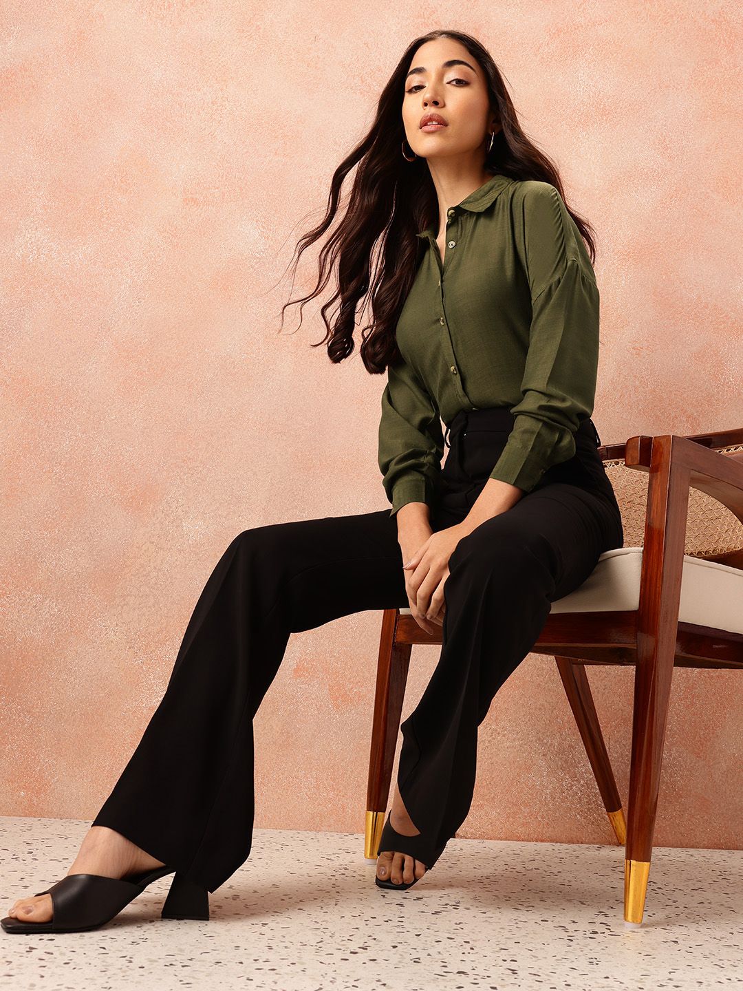 all about you Drop-Shoulder Sleeves Regular Fit Casual Shirt