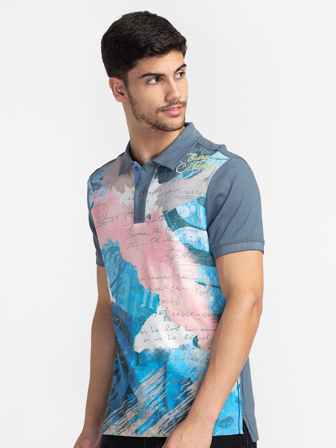 Being Human Printed Polo Collar Cotton T-shirt