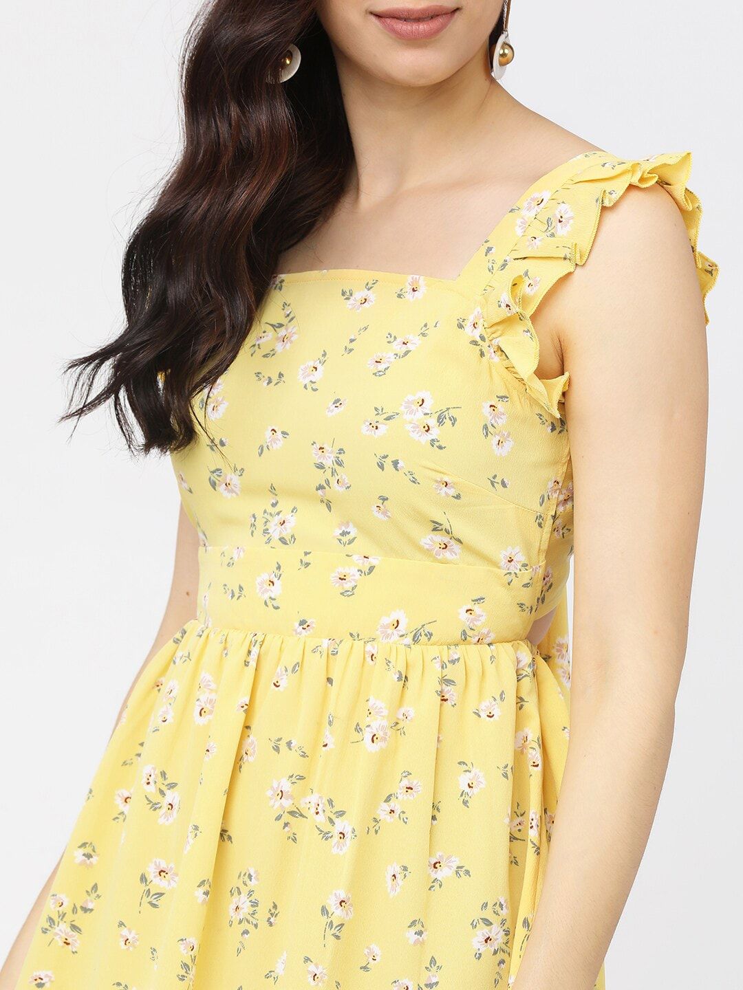 Tokyo Talkies Yellow Floral Dress