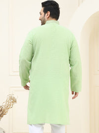 SOJANYA PLUS Size Men Green Solid Pastels Pure Cotton Kurta