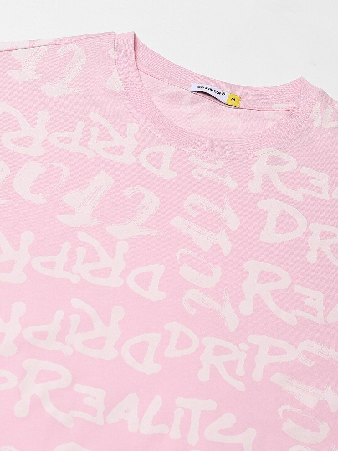 Bewakoof Typography Print Oversized Pure Cotton T-shirt