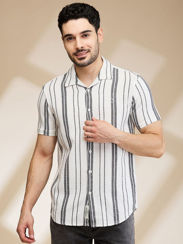 Being Human Men Slim Fit Opaque Striped Casual Shirt