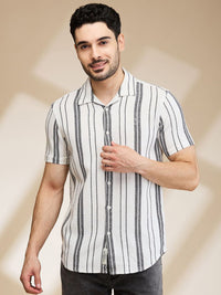 Being Human Men Slim Fit Opaque Striped Casual Shirt