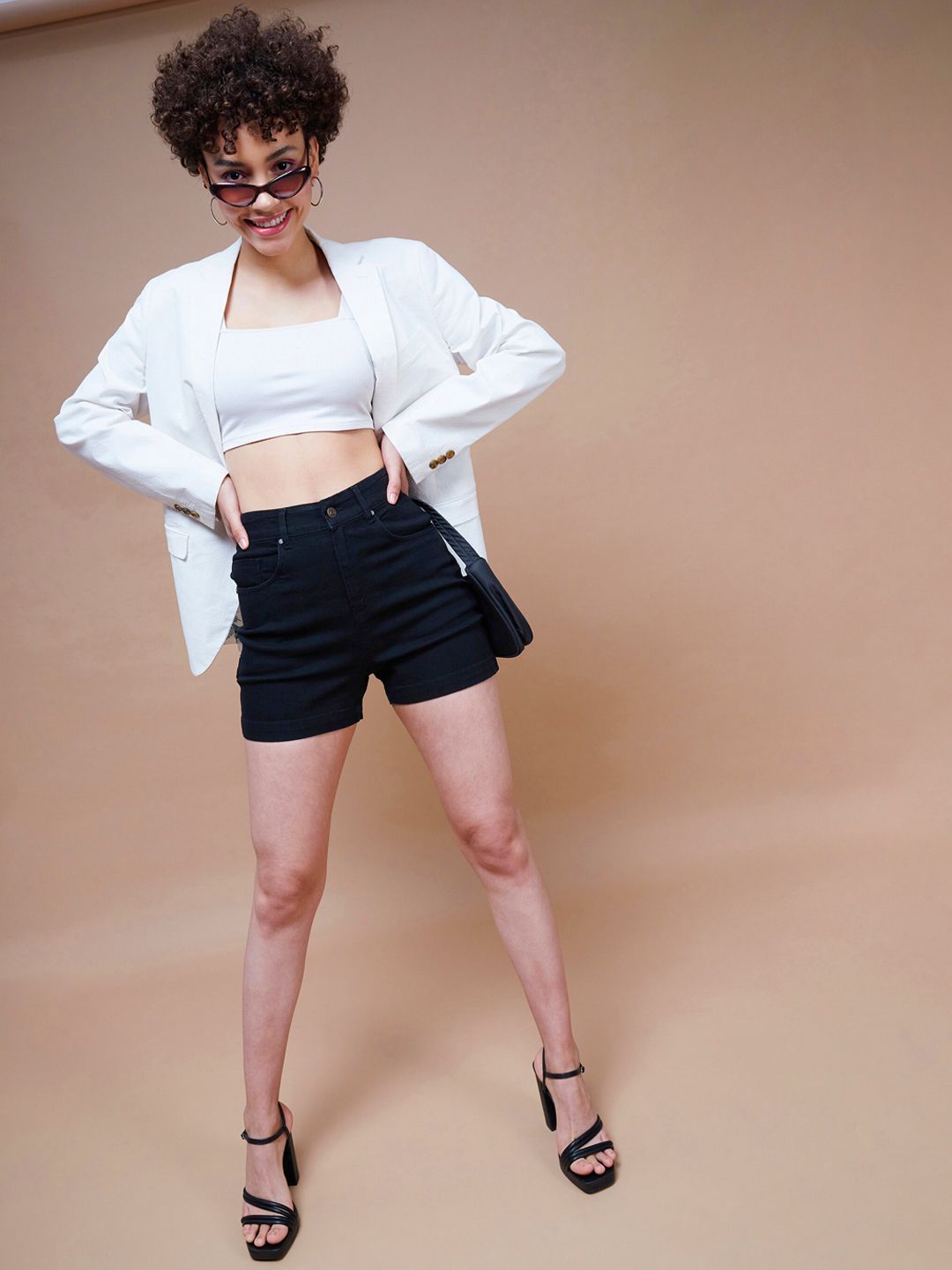 SASSAFRAS BASICS Women Mid-Rise Denim Shorts