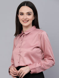 Gaya Satin Finish Satin Menyebarkan Kolar Formal Shirt