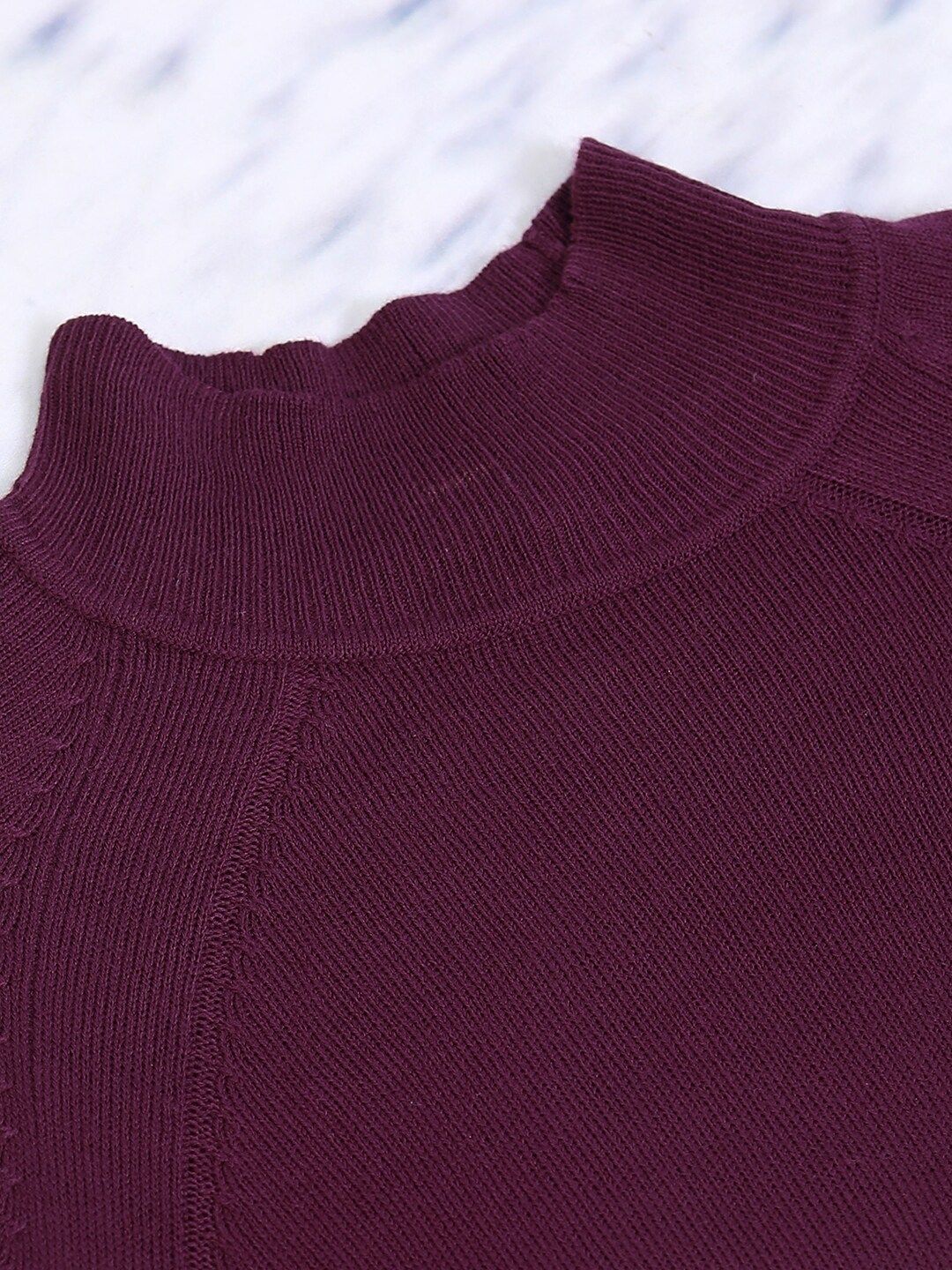 Tokyo Talkies Purple High Neck Longline Pullover