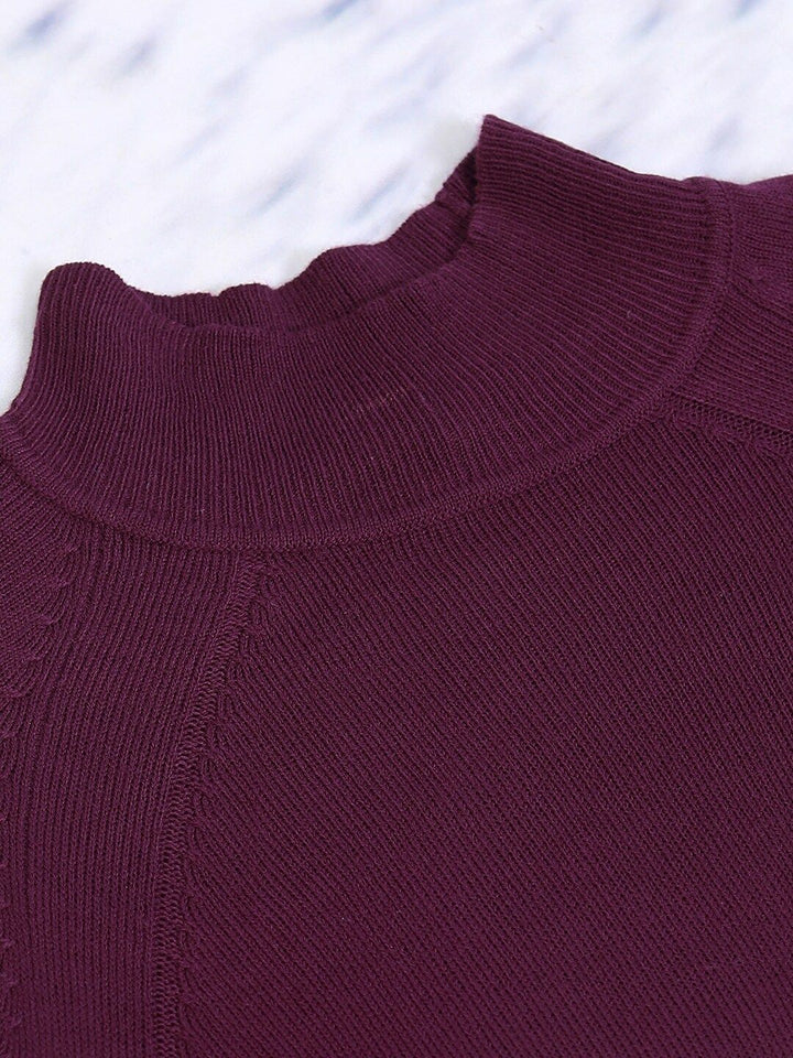 Tokyo Talkies Purple High Neck Longline Pullover