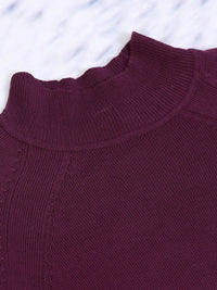Tokyo Talkies Purple High Neck Longline Pullover