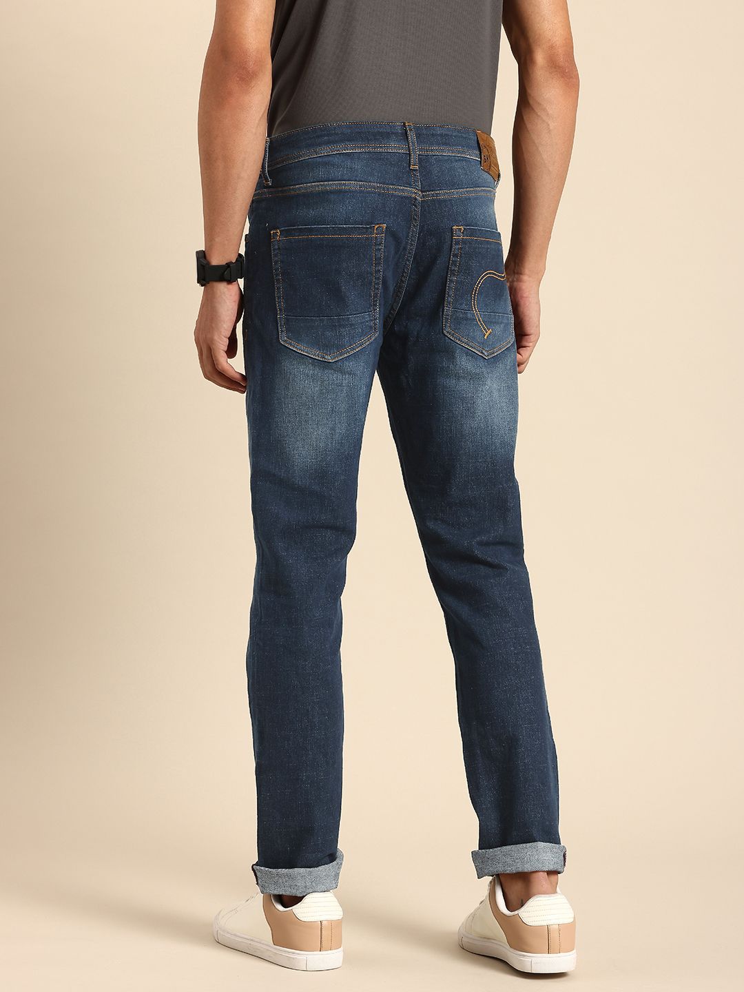 Being Human Men Slim Fit Heavy Fade Stretchable Jeans