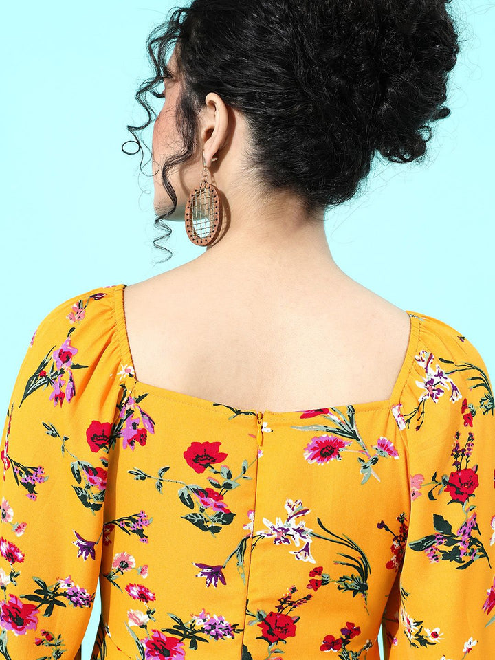 Berrylush Women Yellow Floral Maxi Dress