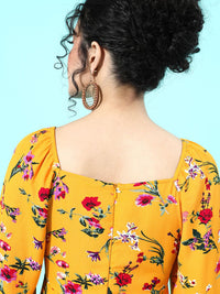 Berrylush Women Yellow Floral Maxi Dress