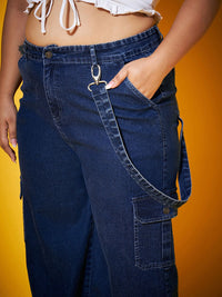 SASSAFRAS Curve Women Navy Blue Mid-Rise Comfort Straight Fit Stretchable Jeans