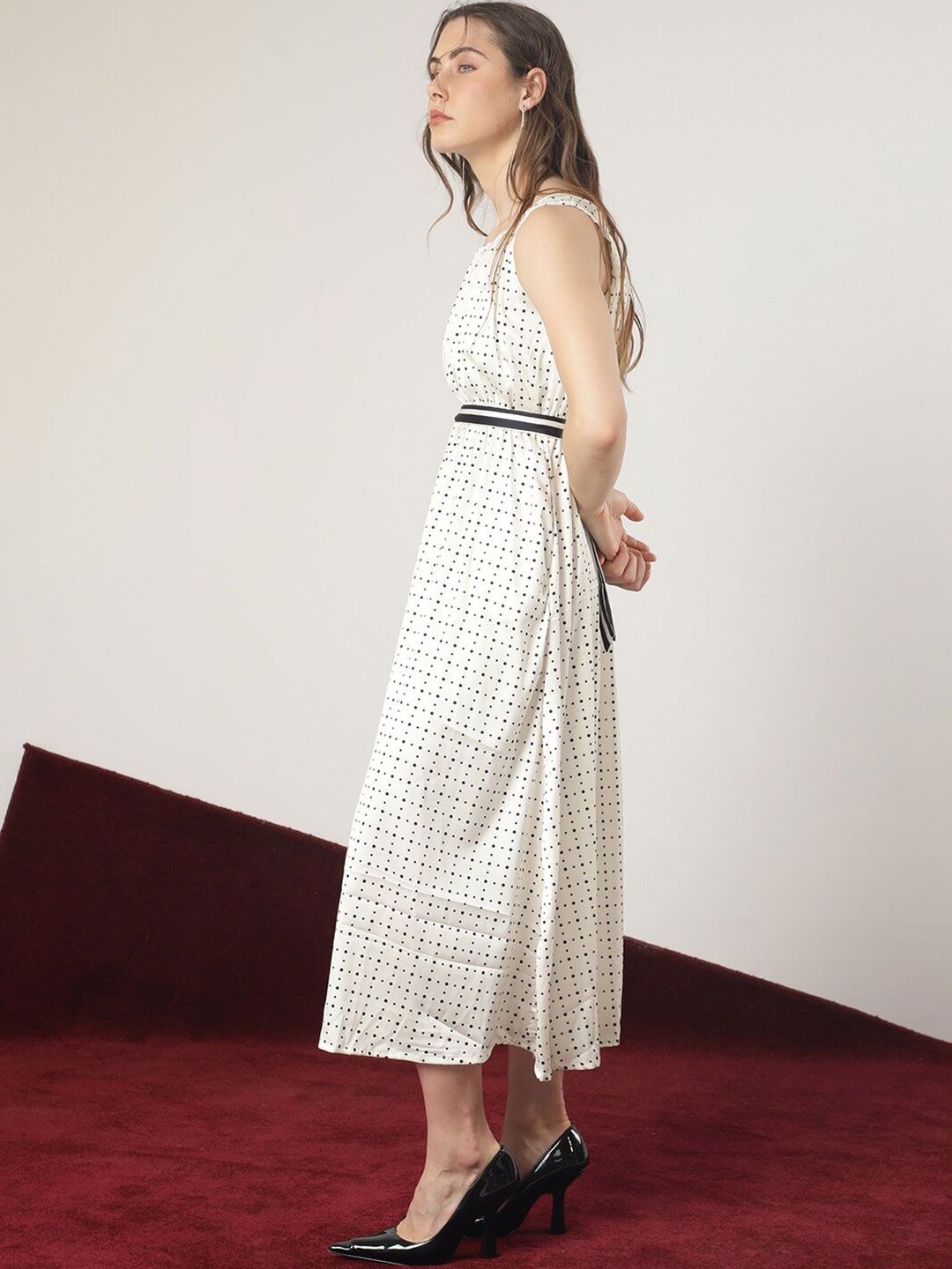 RAREISM Print A-Line Midi Dress